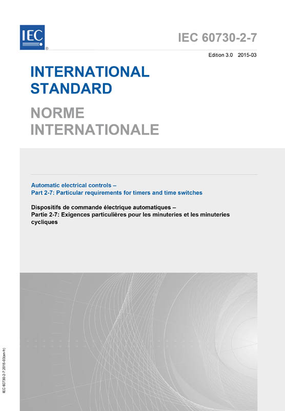 Cover IEC 60730-2-7:2015